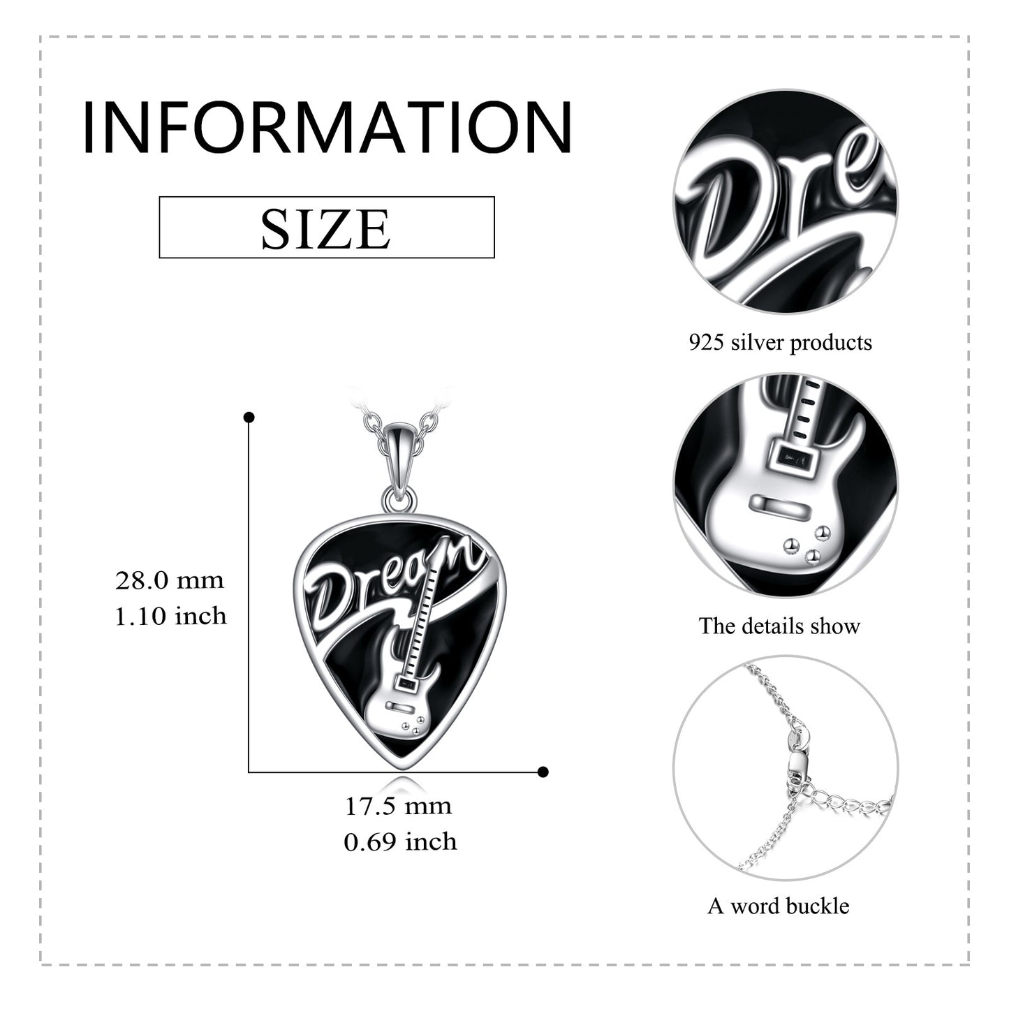 "Dream On" -  Music Guitar Necklace