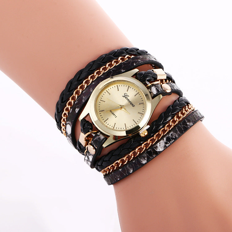 Leopard Wrap Watch Bracelet