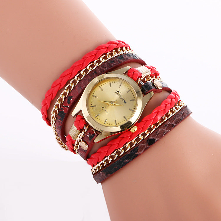 Leopard Wrap Watch Bracelet