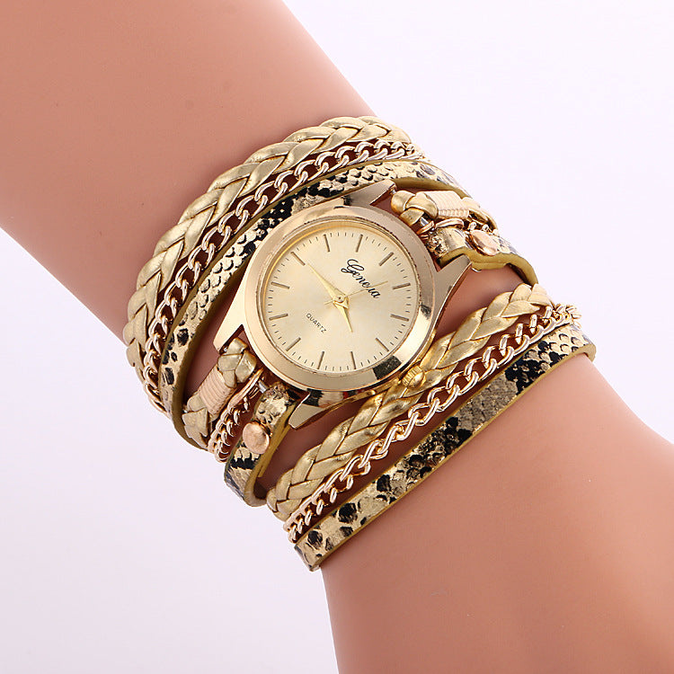 Leopard Wrap Watch Bracelet