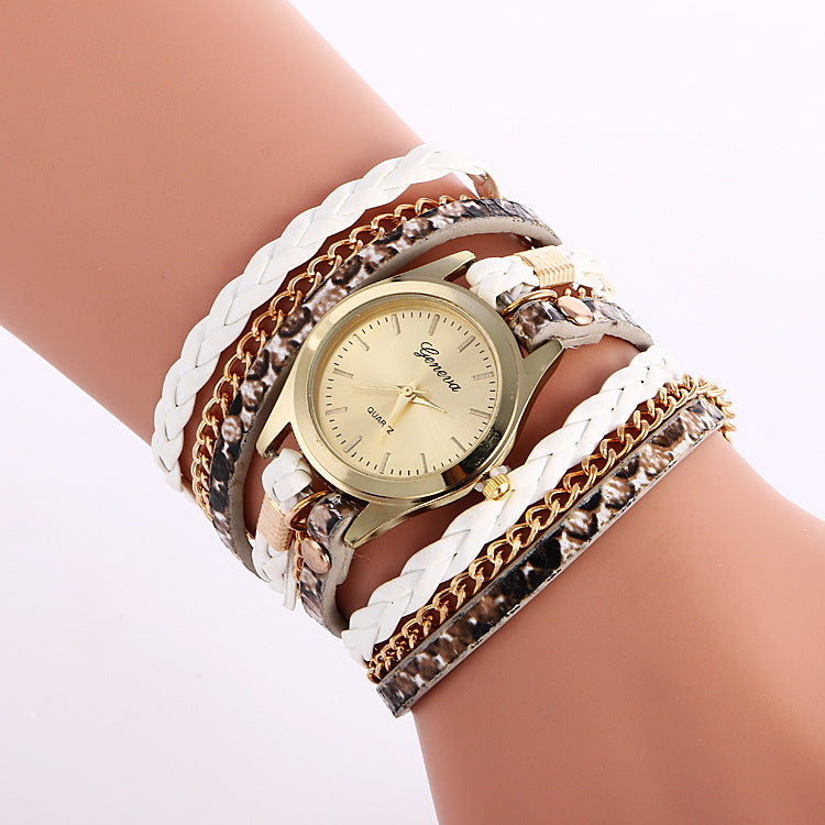 Leopard Wrap Watch Bracelet