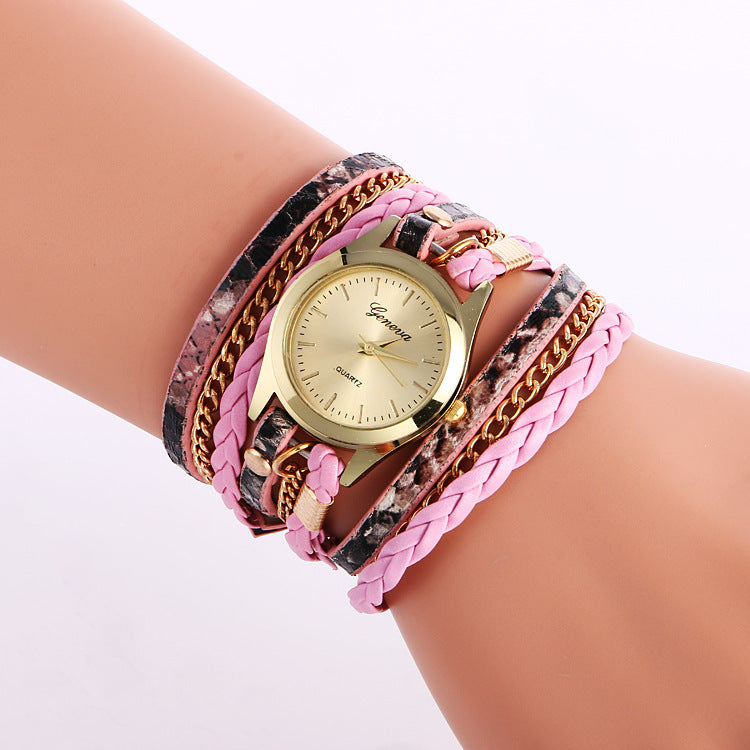 Leopard Wrap Watch Bracelet