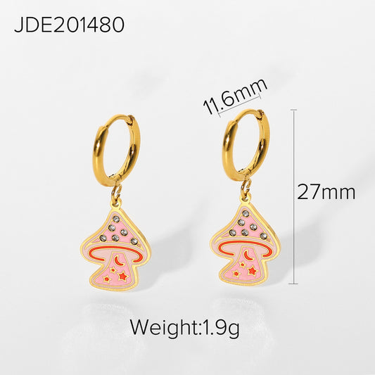 Stainless Steel Mushroom Earrings