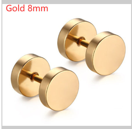 8MM Stainless Steel Barbell Earrings