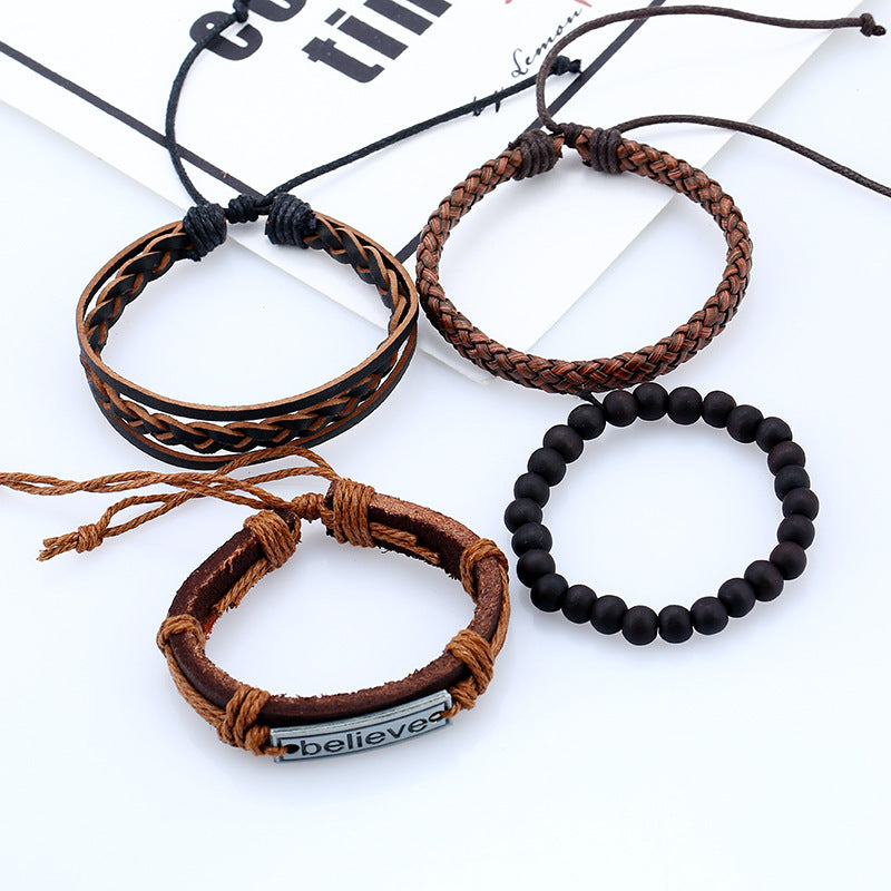 "Don't Stop Believing" - Leather Bracelet