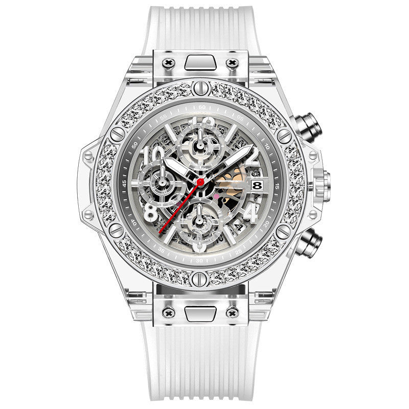 "Watch Me" - Transparent Waterproof Diamond Inlaid Quartz Watch for Men and Women