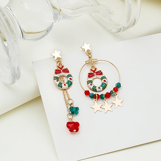 Christmas Elk Star Pendant Earrings