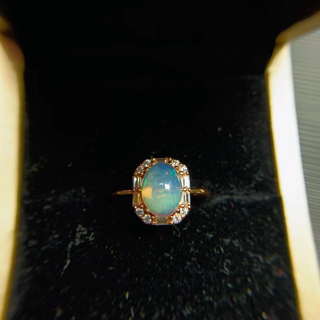 "Inlaid Natural Opal" - Jewelry Set