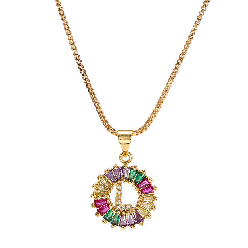 "Rainbow Letter" - Stainless Steel Pendant Necklace