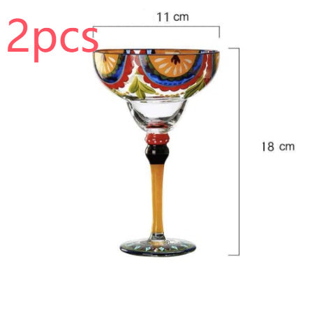 "Sipping Beauty" - Hand-painted Margarita/Wine Glass