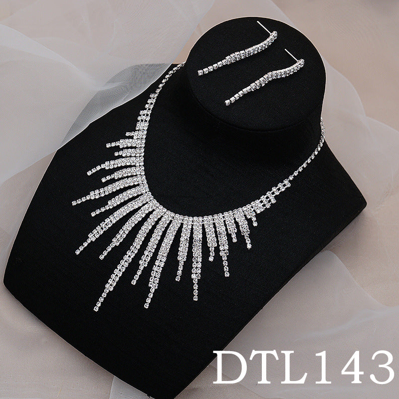 Rhinestone Necklace and  Earrings Set