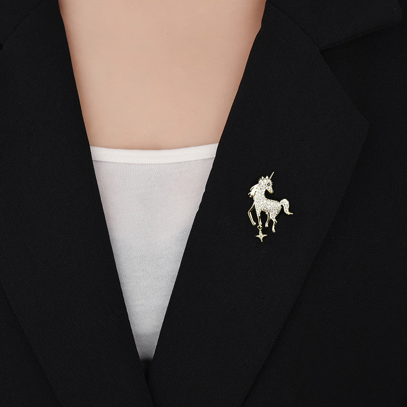 "Unique Unicorn" -  Diamond Brooch
