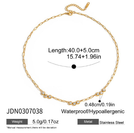 Titanium Steel Zircon Four-leaf Clover Necklace