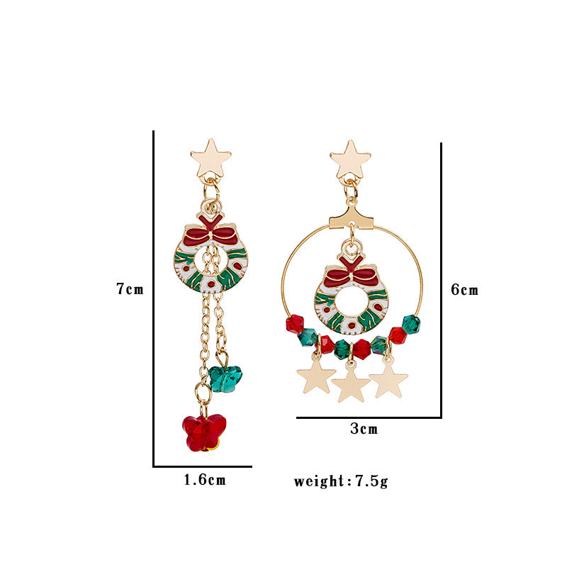 Christmas Elk Star Pendant Earrings