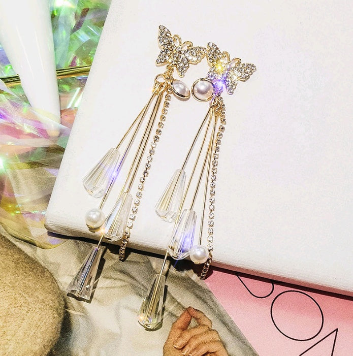 "Butterfly Shimmer" - Crystal Dangle Earrings