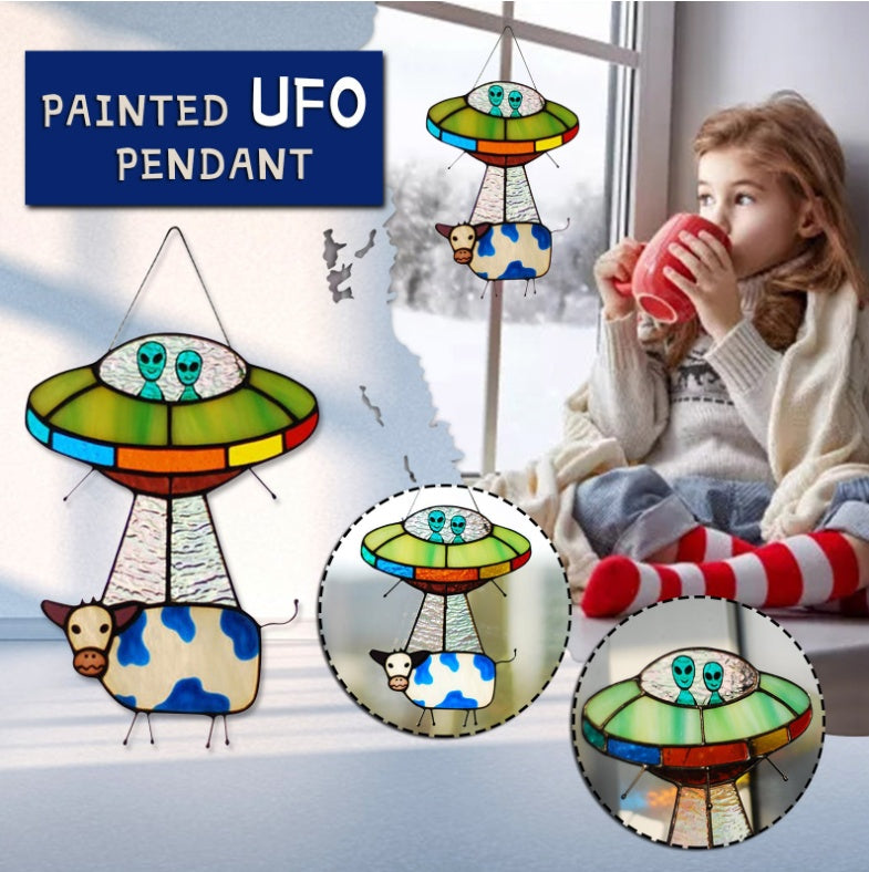 "Abducted Cow" - Suncatcher for Home and Garden