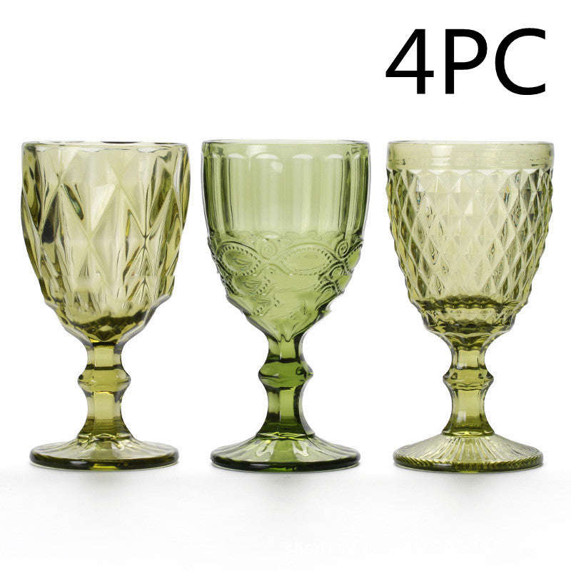 "Vintage Toast " - Vintage Embossed Petal Glass