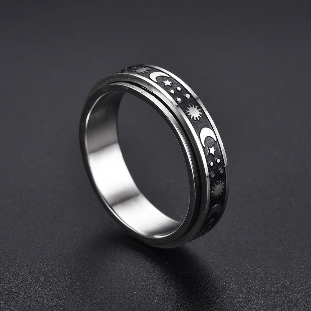 Corrosive Blackening Oil Titanium Steel Ring
