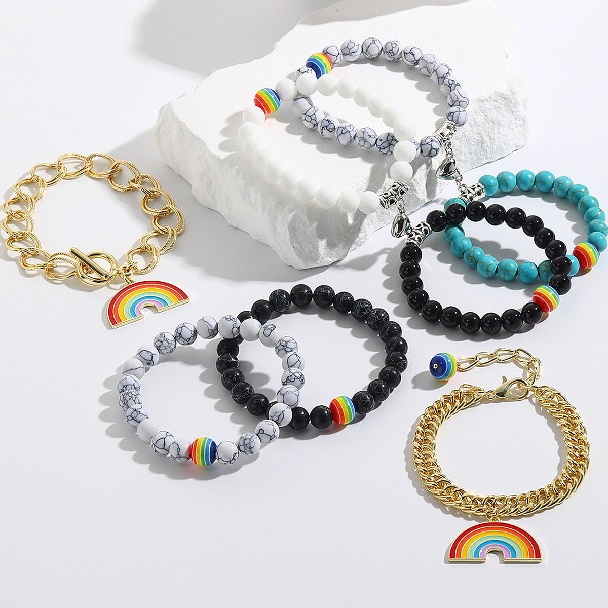Beaded Pride Rainbow Bracelets