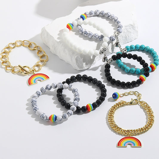 Beaded Pride Rainbow Bracelets