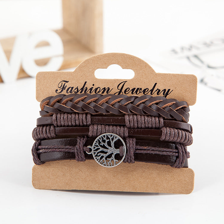 Vintage Multi-Layered Peace Tree Bracelet