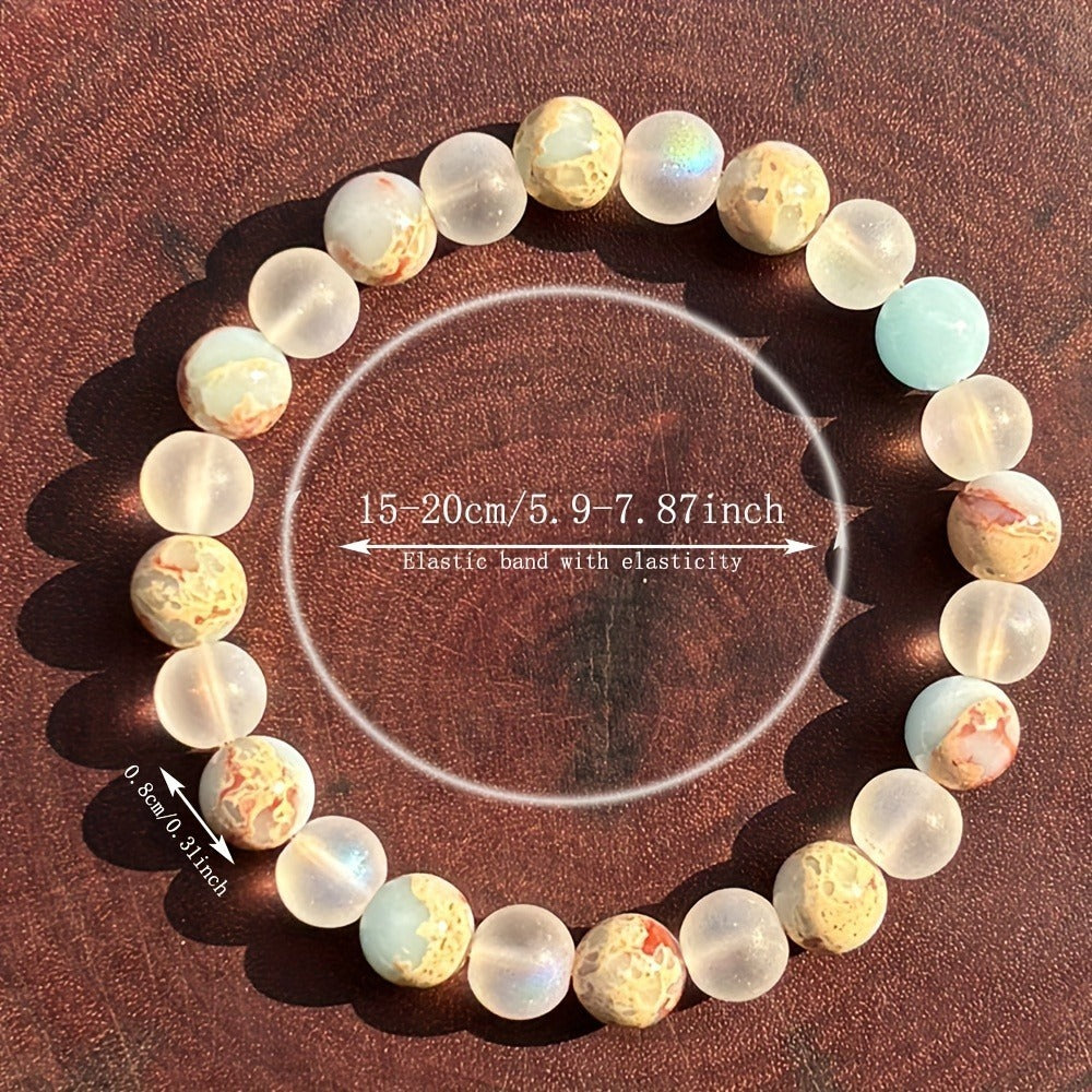 "New Beginnings" - Handcrafted  Colorful Frosted Beaded Bracelet