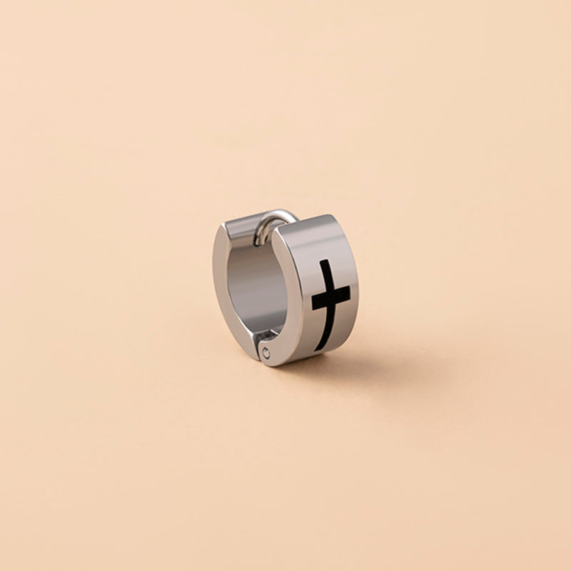 Stainless Steel Cross Stud Earrings
