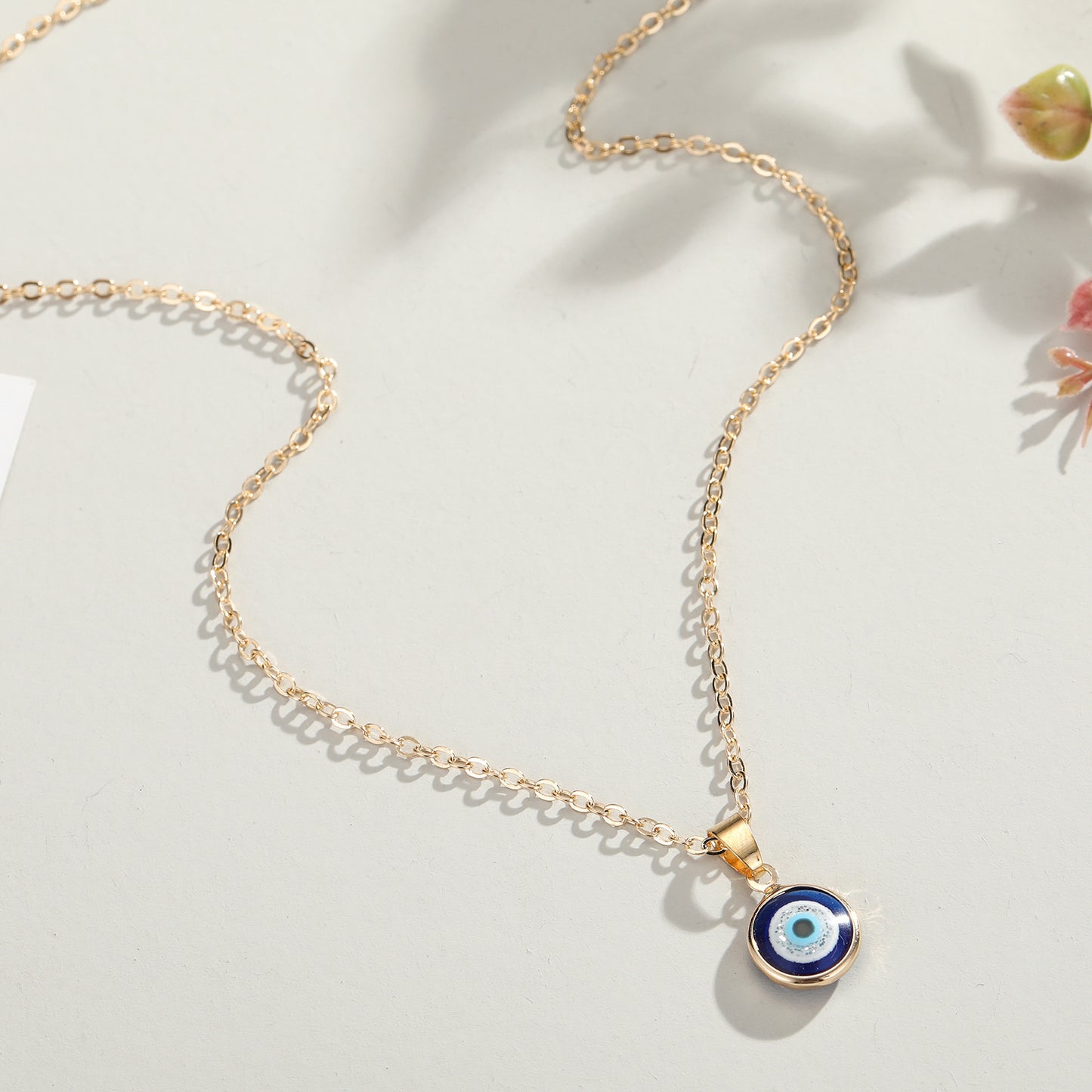 Evil Eye Protection Clavicle Chain Necklace and Bracelet