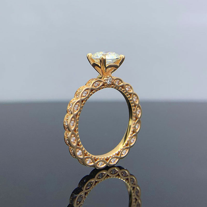 "Wave" - Moissanite Diamond Ring