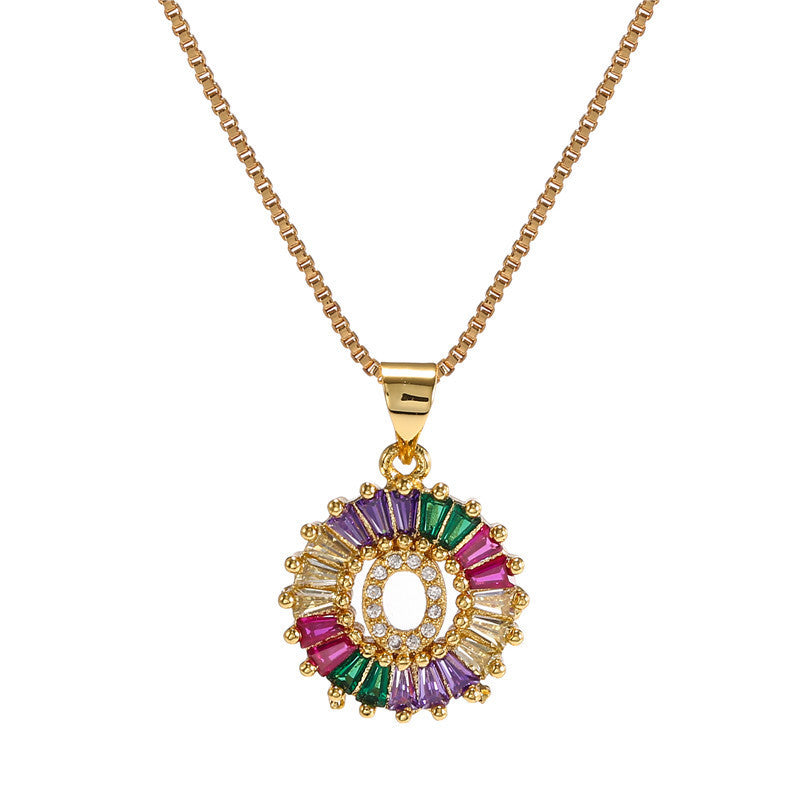 "Rainbow Letter" - Stainless Steel Pendant Necklace