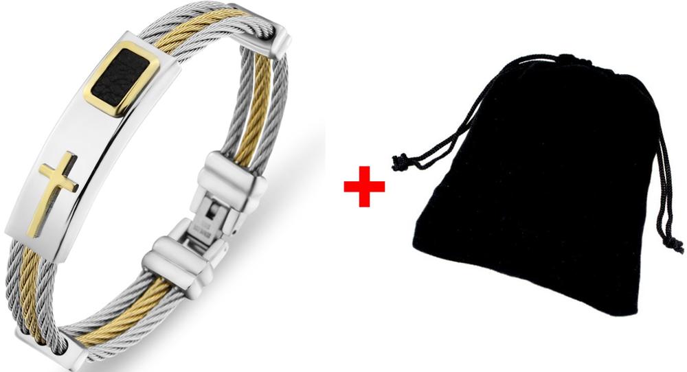 Stainless Steel Three Rows Wire Chain Bracelets