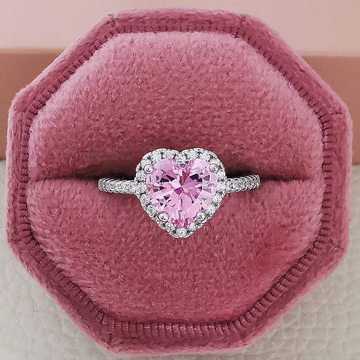 Multicolored Cubic Zirconia Charm Rings