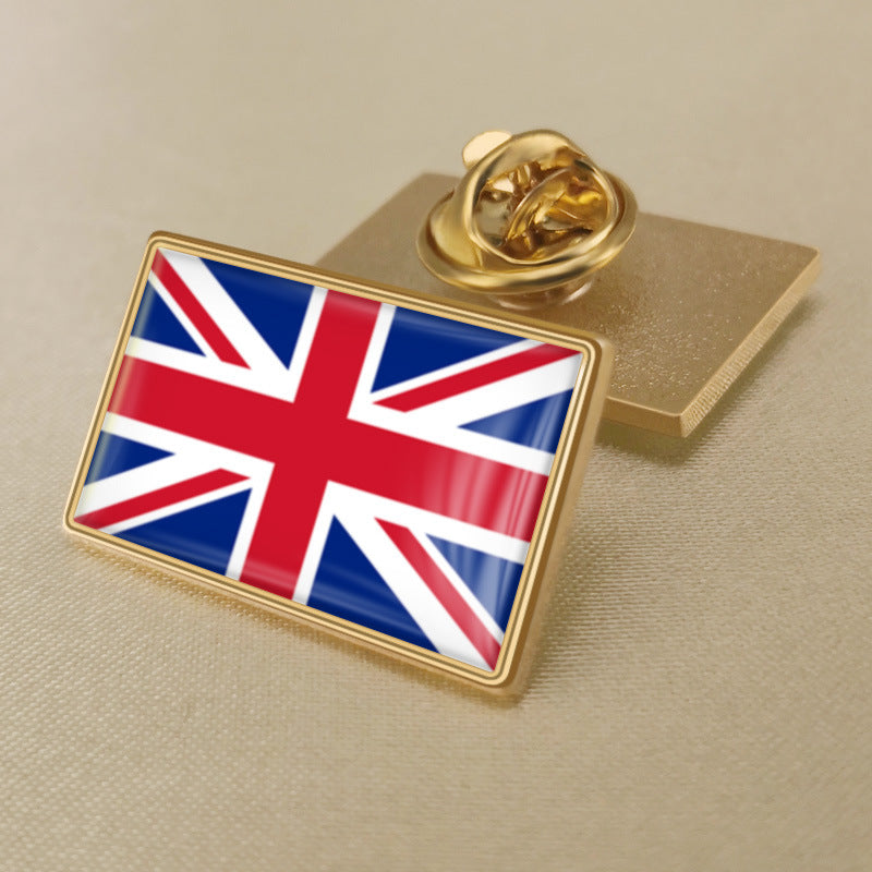 UK Flag Crystal Epoxy Badge Brooch