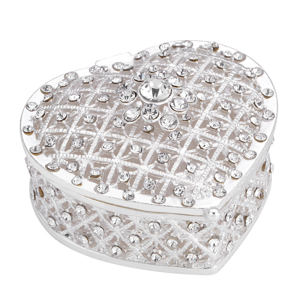 Crafted Metal Heart-shaped Jewelry Box