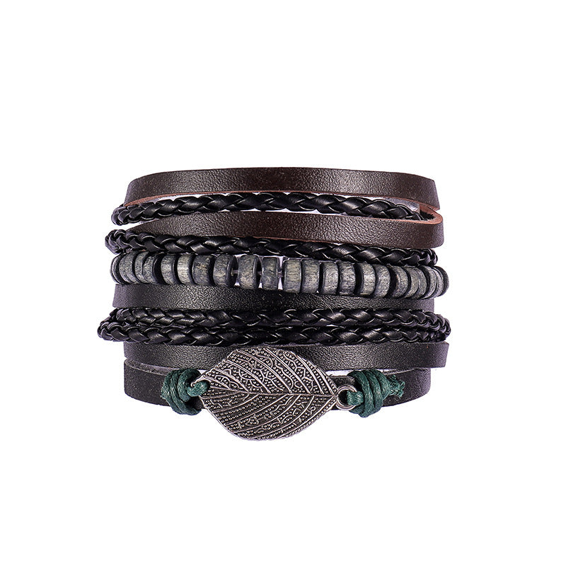 Hand-woven Multi-Layered Leather Bracelet