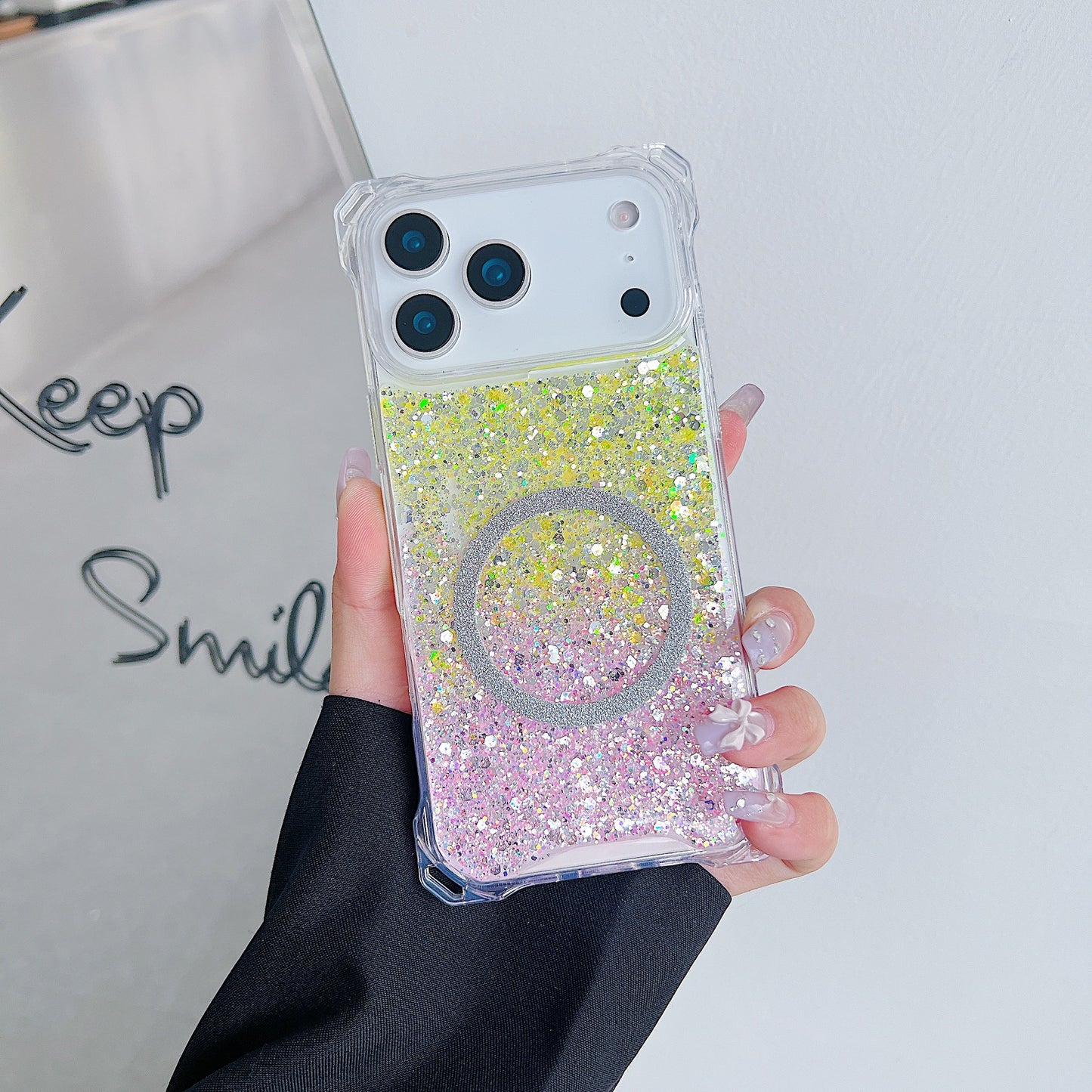 Glitter Magnetic Drop-resistant Phone Case -  iPhone 11-17 Pro Max