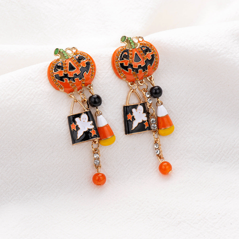 Exaggerated Pumpkin Dangle Earrings