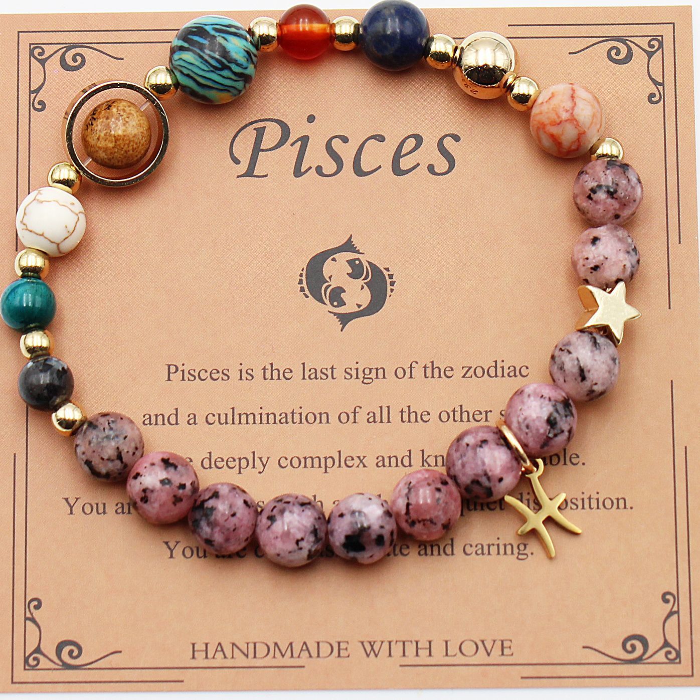 "Beads of Zodiac" - Natural Hemp Stone Bracelet