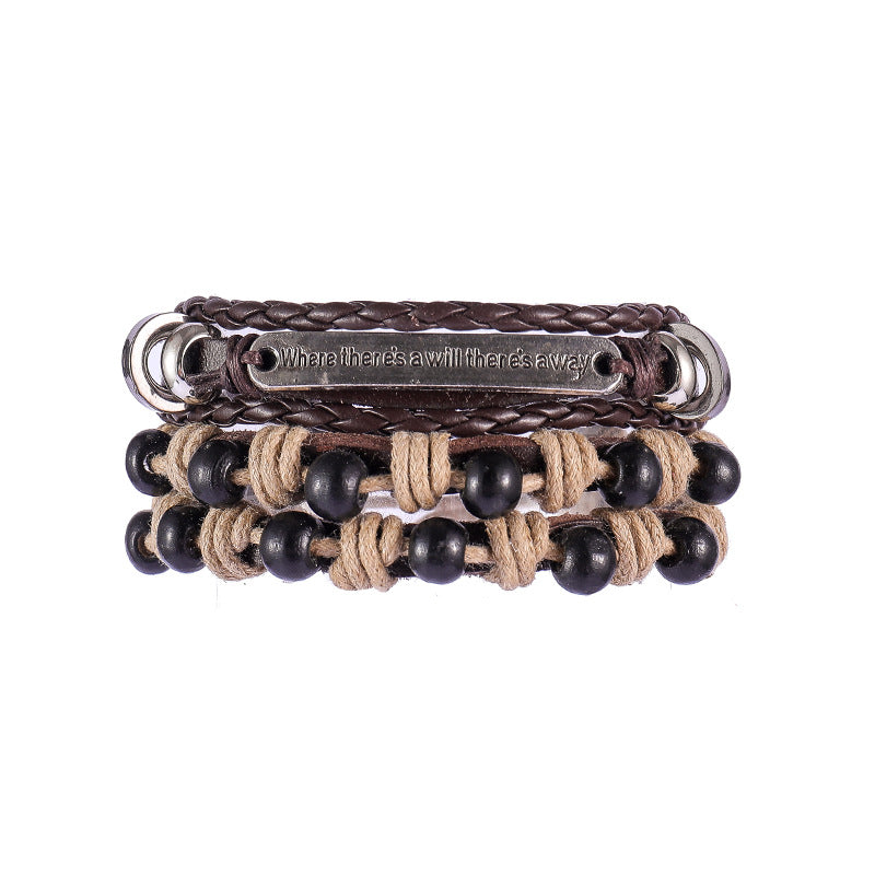 Hand-woven Multi-Layered Leather Bracelet