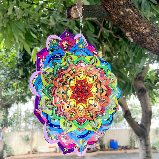 Handmade Multicolored Mandala Suncatcher for Garden