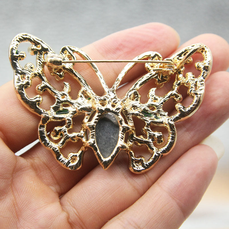 Hollow Crystal Butterfly Brooch
