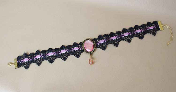 Vintage Lace Stone Necklace Choker