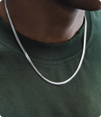3mm Stainless Steel Flat Snake Bone Chain Necklace