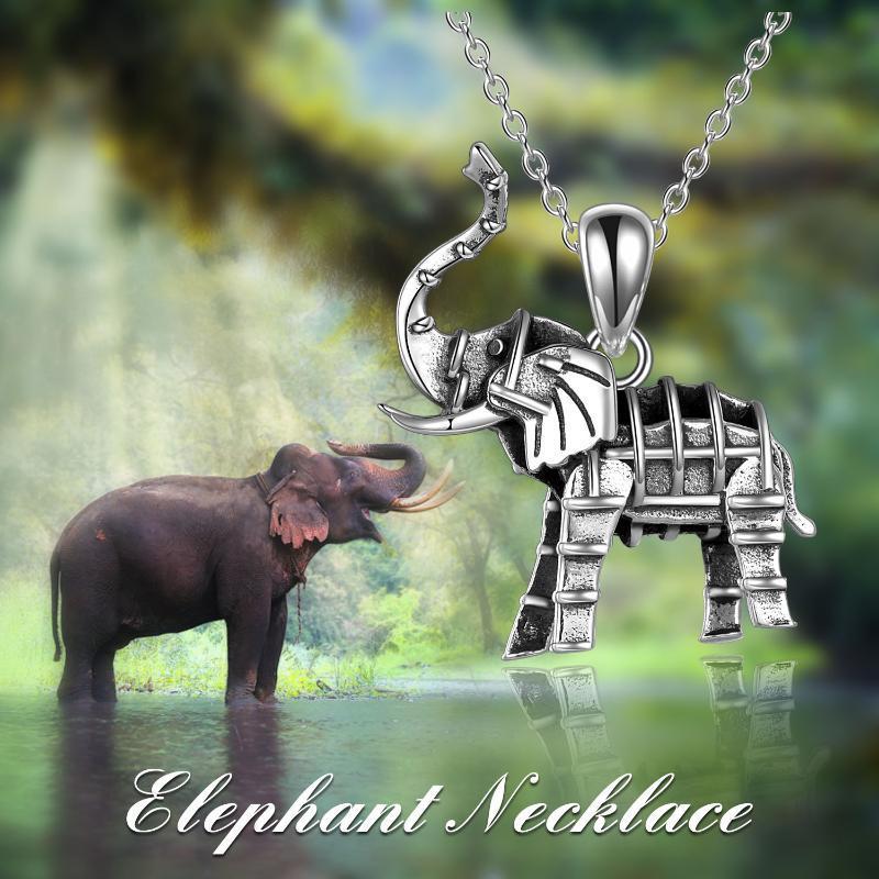 "Strong and Resilient" - Vintage Sterling Silver Elephant Pendant Necklace for Women and Men