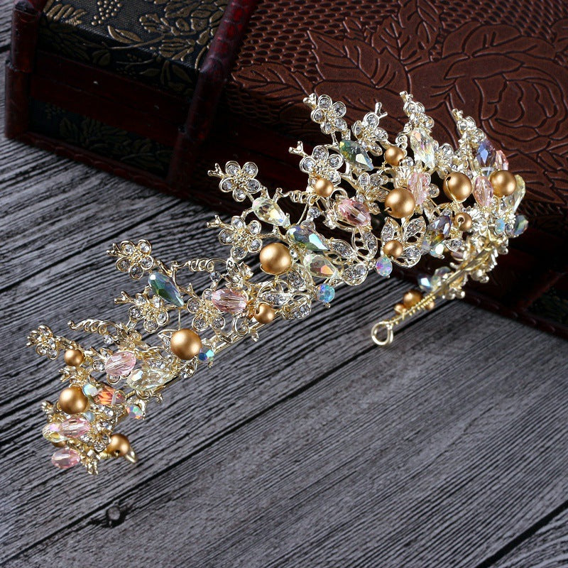 Handmade Alloy Bridal Tiara and Earrings