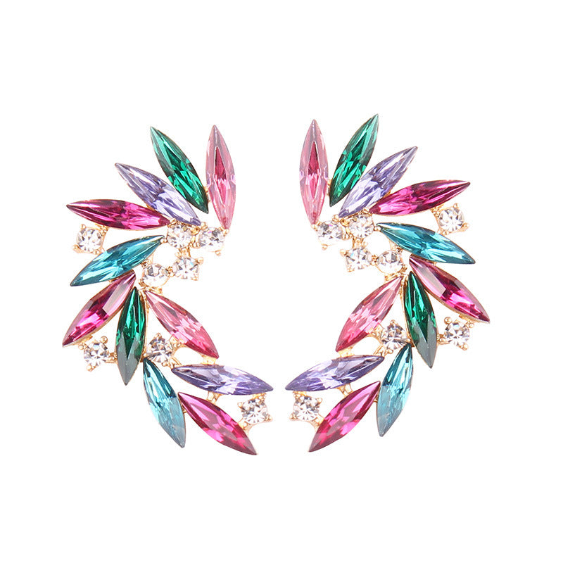 Alloy Diamond Feather Ear Cuffs