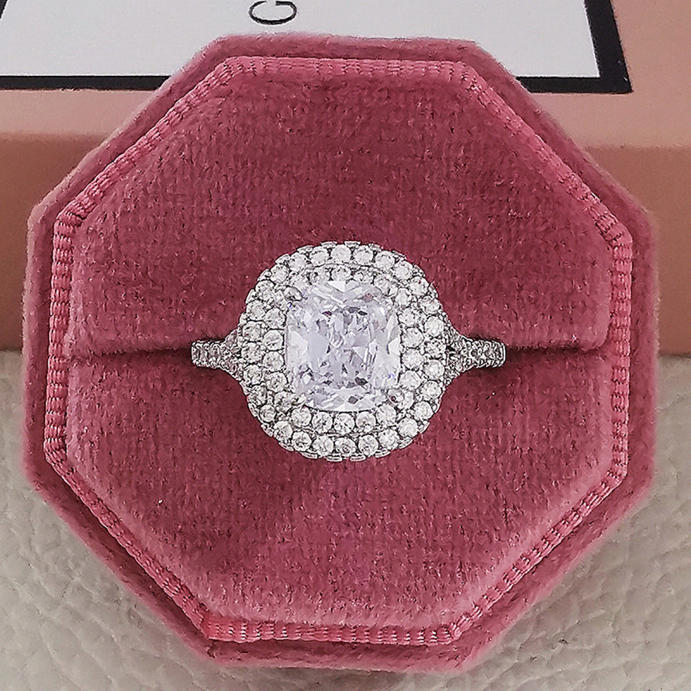 Multicolored Cubic Zirconia Charm Rings