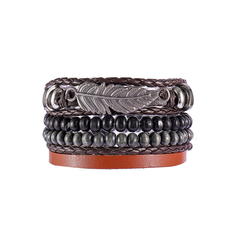 Hand-woven Multi-Layered Leather Bracelet