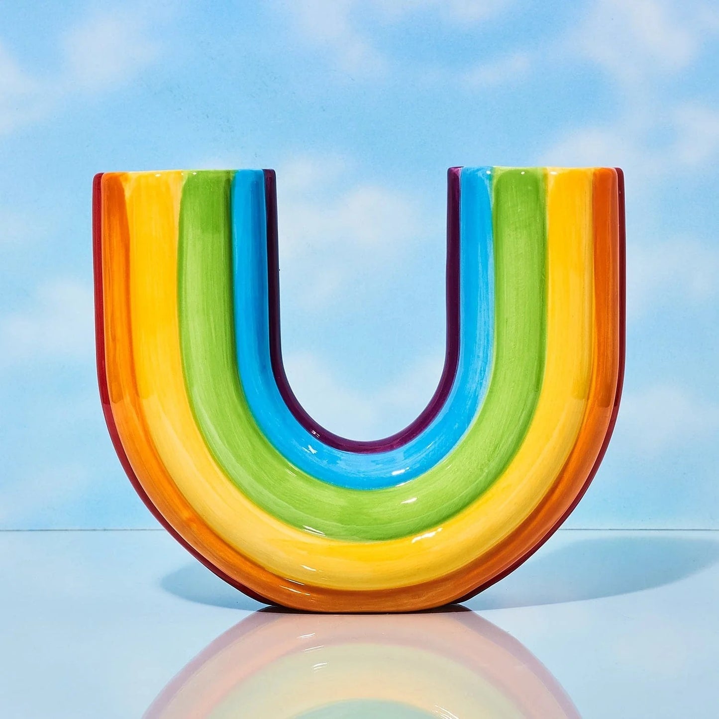 Hand-painted Rainbow Vase