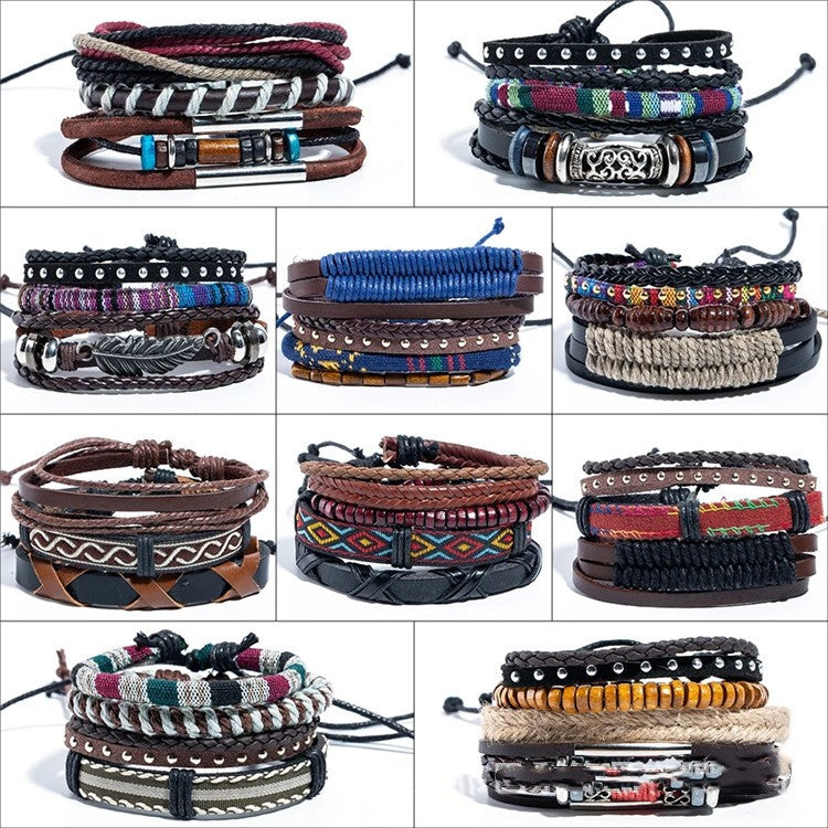 Retro Multi-Layered Adjustable Beaded Bracelet